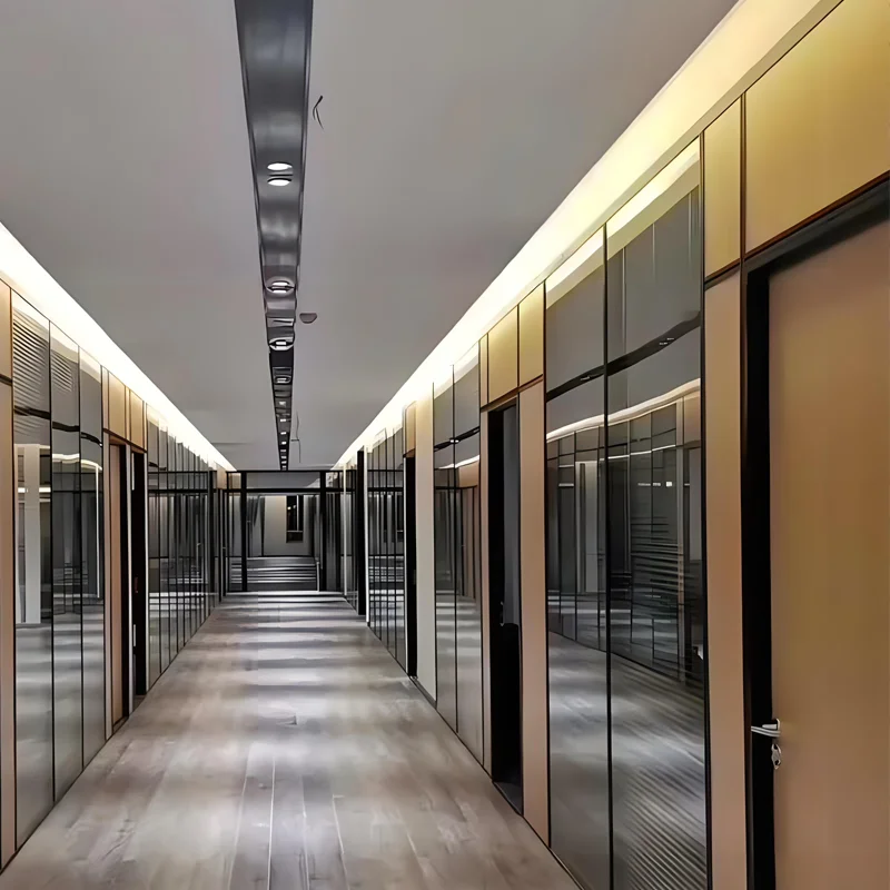 Customizable Modern Office Partitions Glass Divider Wall with MDF Aluminium Metal and Steel-for Hall Custom Size Available