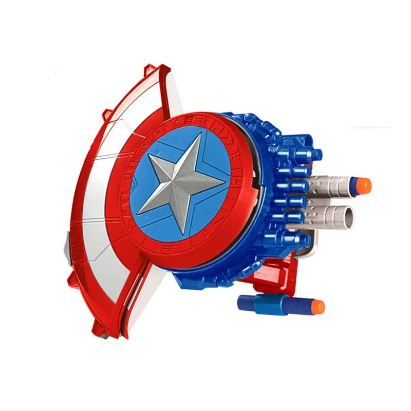 2022 New Kids Outdoor Game Parent-Child Interactive Cosplay Hero Captain Style America Water Bomb Blasting Toy Gel Gun