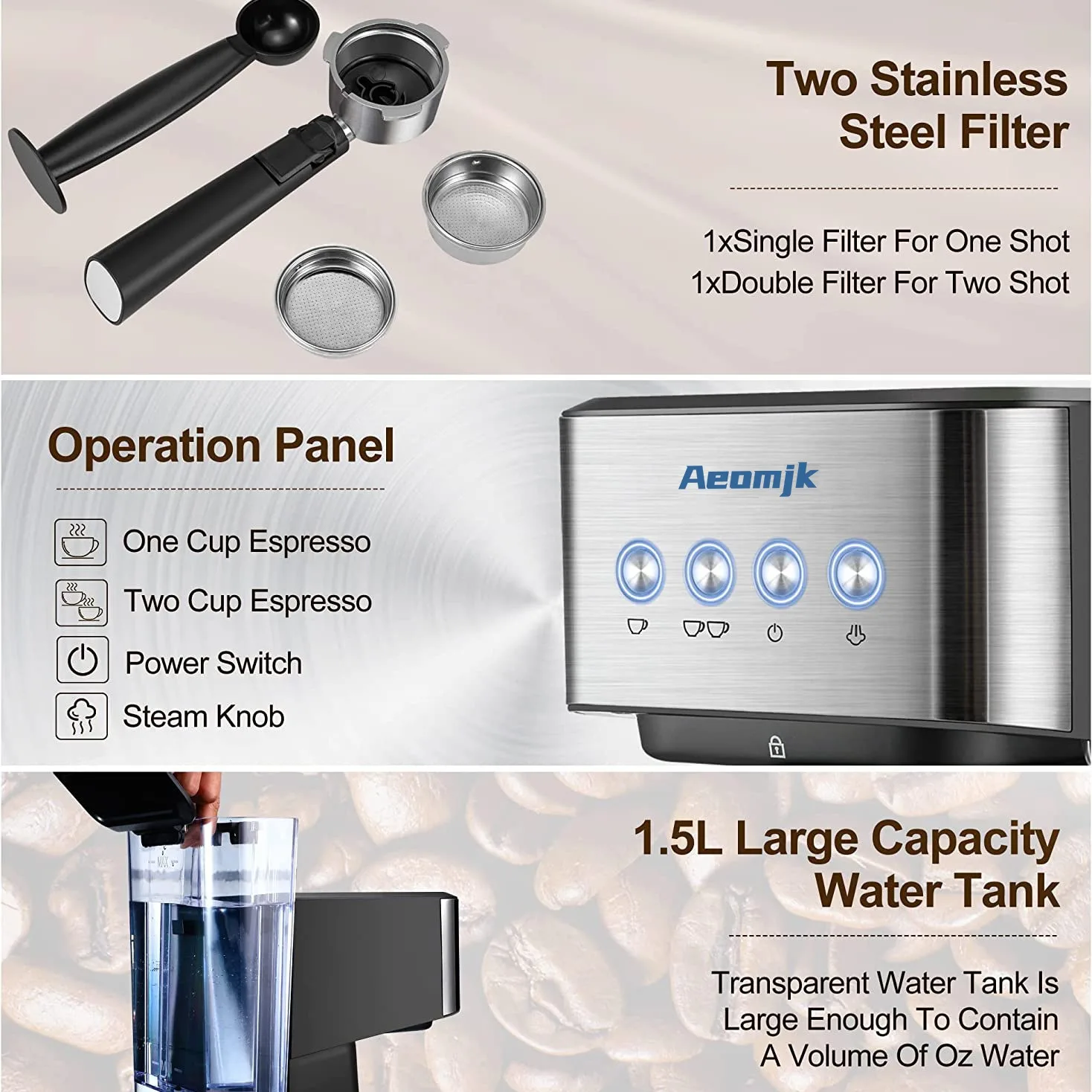 Cross-border coffee machine Italian semi-automatic concentrated high pressure extraction milk brewing coffee machine