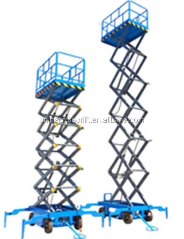 Sturdy Mobile Hydraulic Scissor Scaffolding Lift Platform Scissor Type With The Lifting Height 13 Feet To 65 Feet