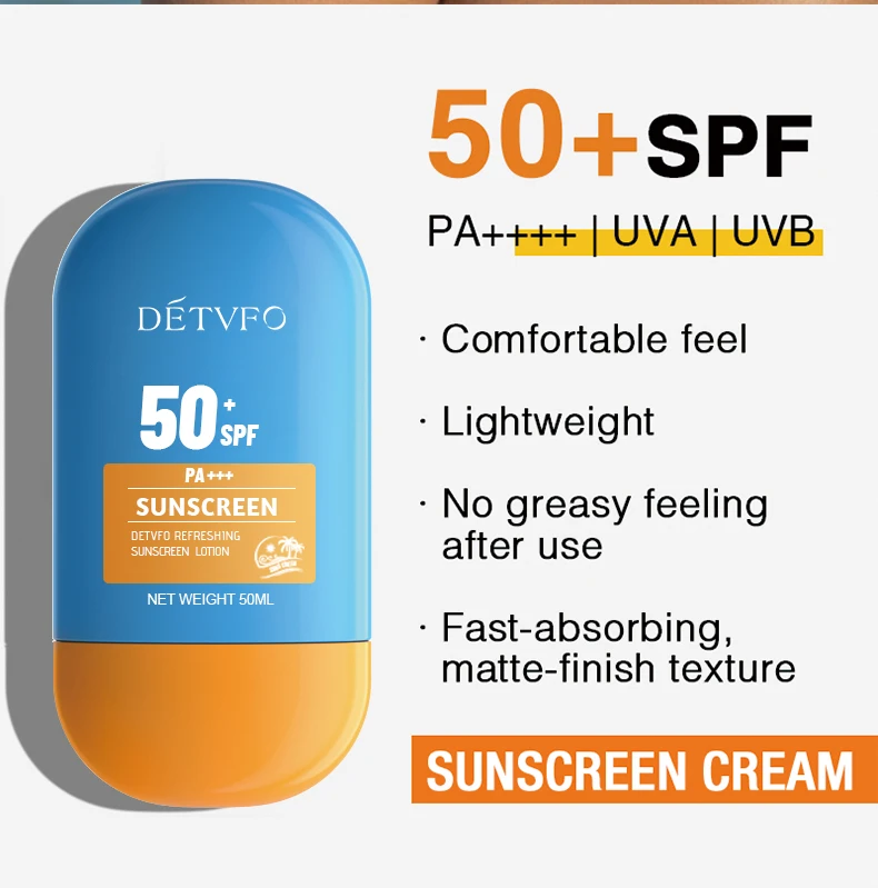 Uv Sunscreen Waterproof Long-Lasting Anti-Oxidation Organic Spf50 Sun Screen Face Sunscreen Cream Spf 50
