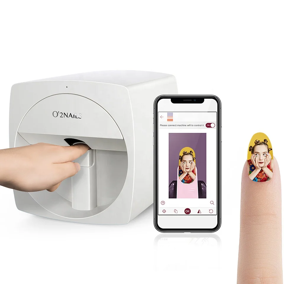 O2NAILS High end smart nail printer V11 mobile nail painting machine with wifi connection