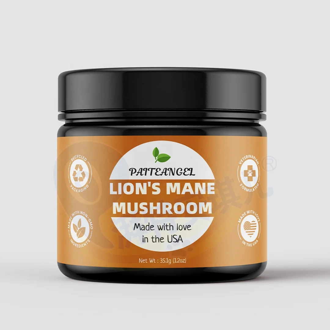 Organic Mushrooms Extract for Dogs | Hericenones & Erinacines | Supports Cognitive Health & Neurological Function Dog Powder