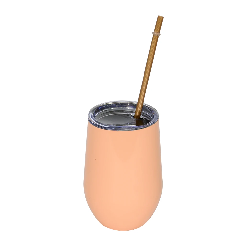 
400ml double wall vacuum insulation Egg shape double wall stainless steel coffee mug tumbler cups wholesale with lid 