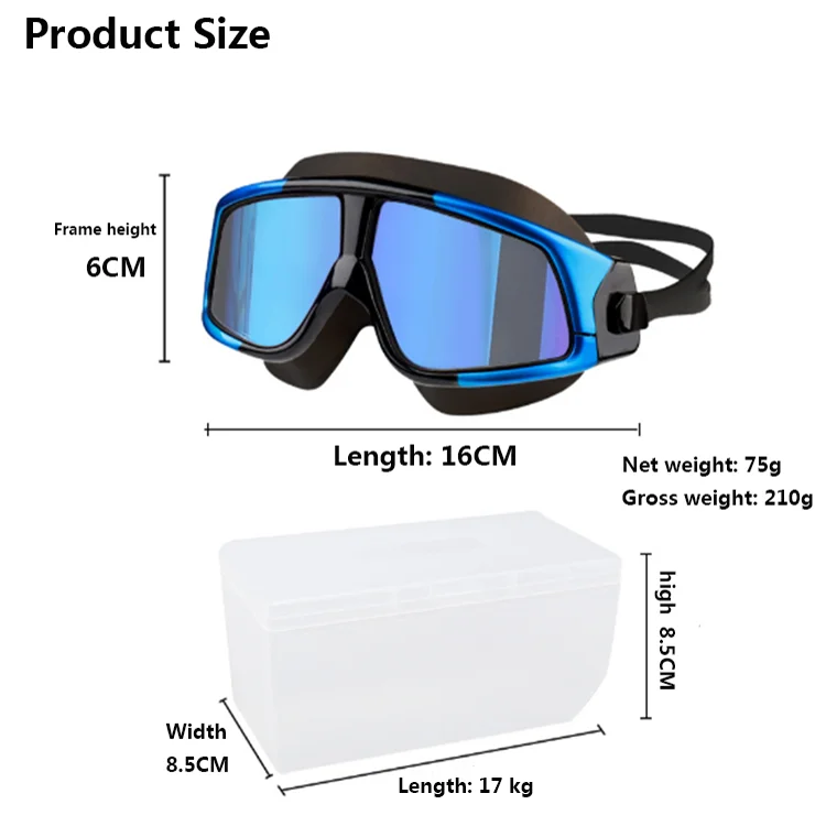 Anti Fog Uv Protection Swim Swimming Glasses Custom Wide Frame Swimming Goggles