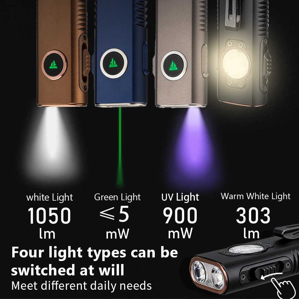 TrustFire MiniX3 фиолетовый светодиодный тонкий брелок для ключей 1050LM ультра 395MW IP65 портативный зеленый лазерный свет