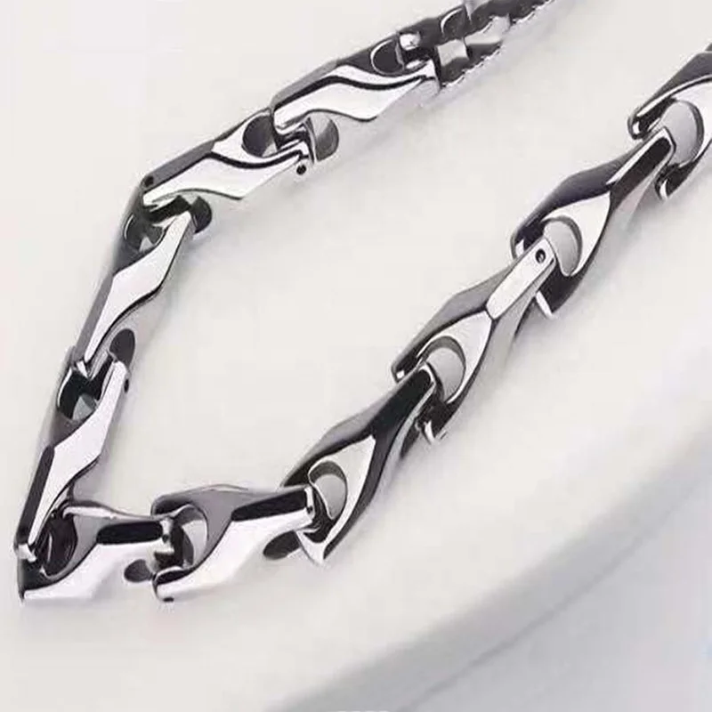 Simple Classic Style Fashion Jewelry Watch Band Design Silver Tungsten Carbide Steel Bracelet for Men