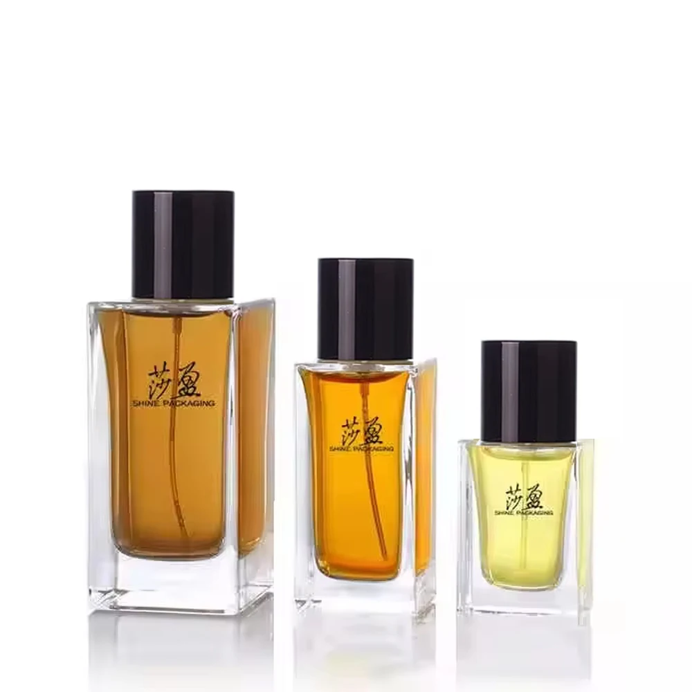 wholesale Luxury Square perfume glass bottle 30ml 50ml luxury perfume bottles 100ml with box