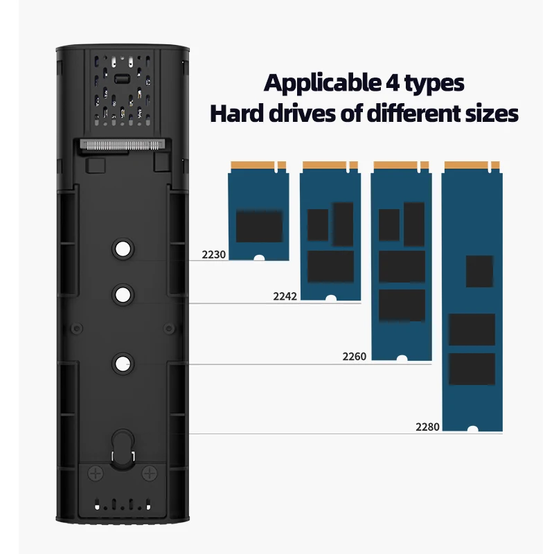 New Aluminum Alloy M.2 SSD HDD Enclosure Internal Type C USB 3.1 10Gbps Dual NVME NGFF Sata Hard Drive Enclosure