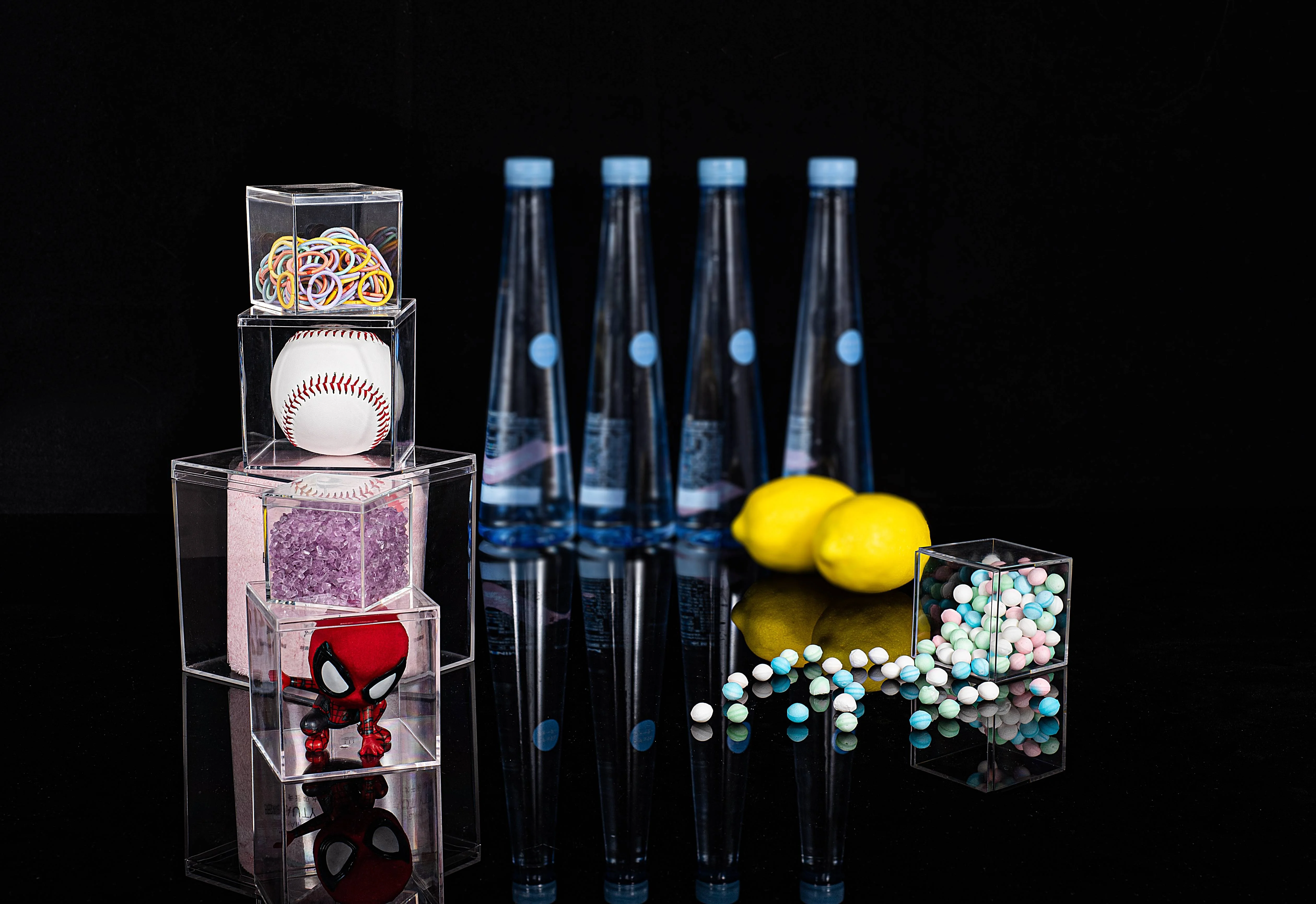 CL5533-A 2*2*2inch Best Selling Empty Acrylic Square Toys Box Food Safe  Package Cube Box