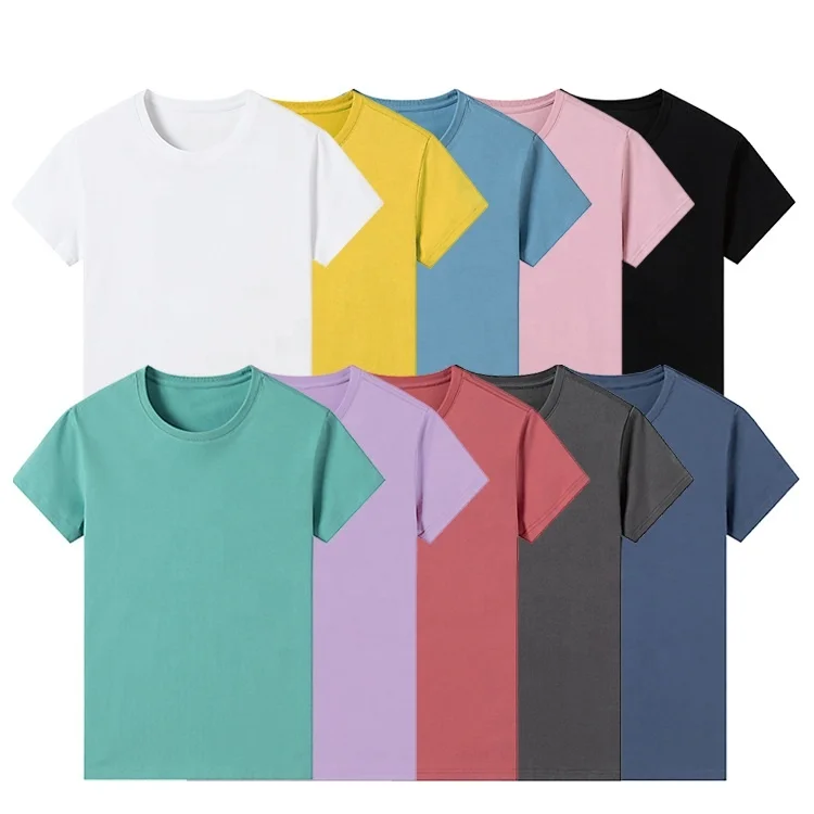 100% Cotton OEM Manufacturer Printing Design T Shirts In Bulk Custom Round Neck Unisex Short Sleeves Plain T Shirt