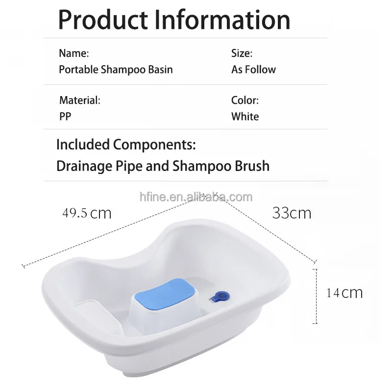  Portable Shampoo Basin with Thermochromic Plug For Elderly Kids and Pregnant