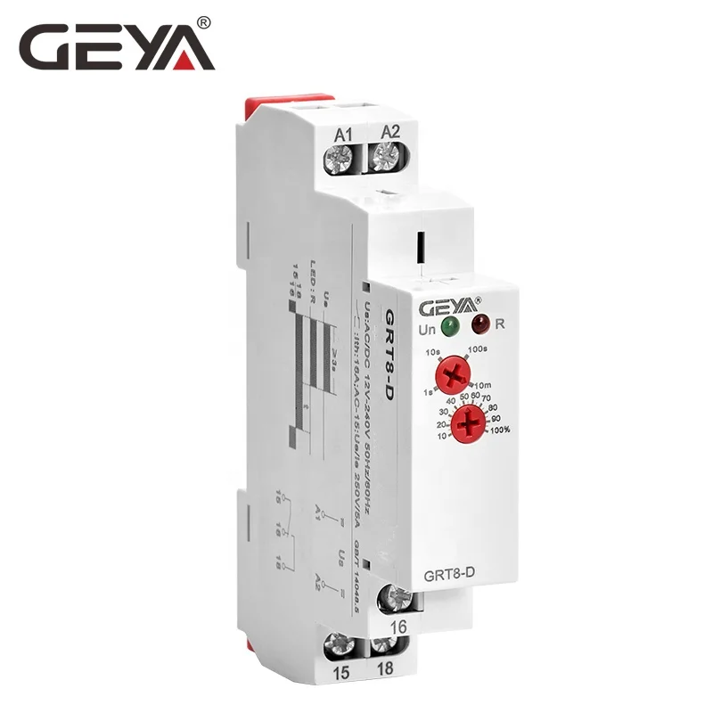 GEYA GRT8-D Off Delay timer relay AC/DC 12-240V 50-60Hz Protective Auto Relays Electronic Timer