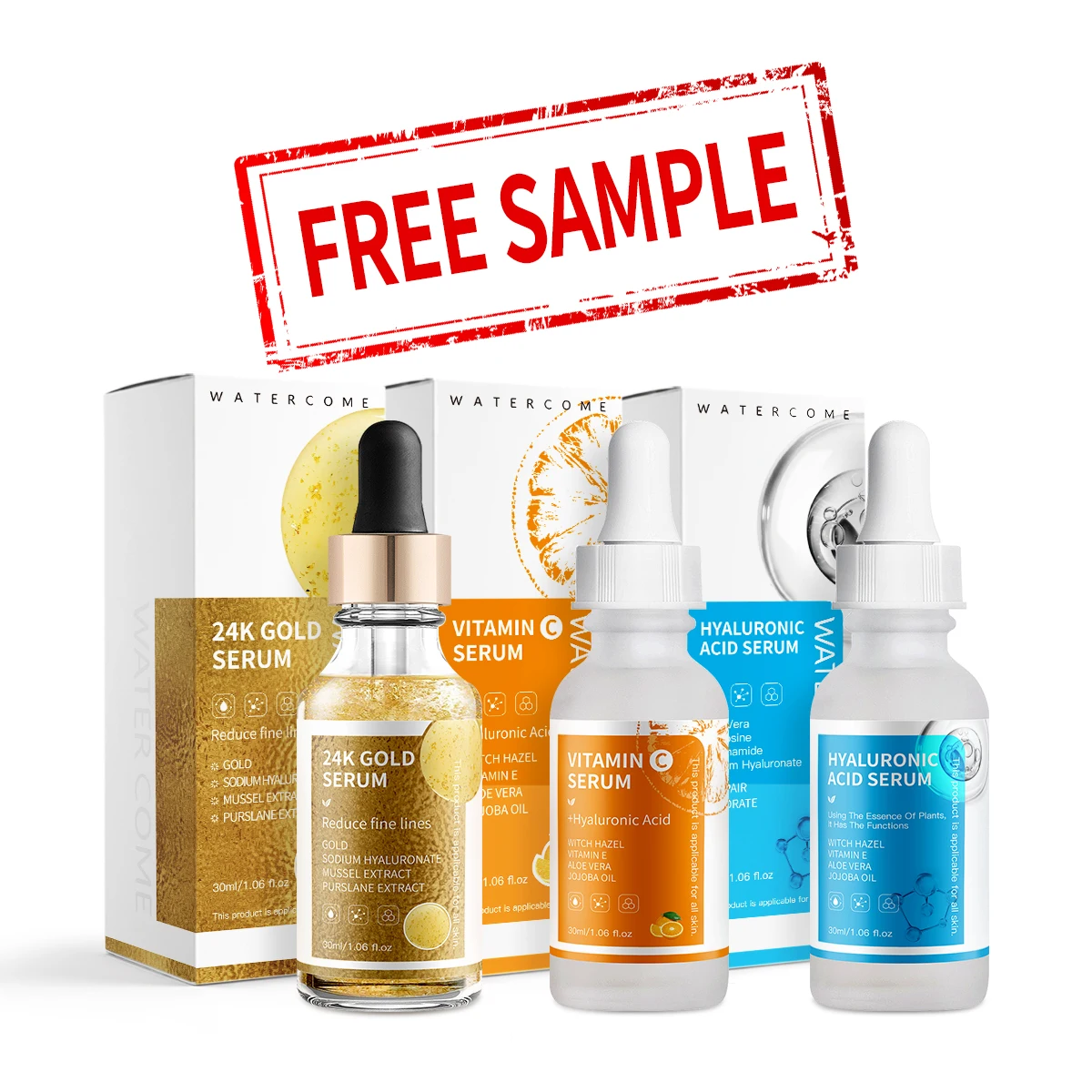 private label anti aging serum ampules 30% vitamin c serum hyaluronic acid vitamin e face whitening serum