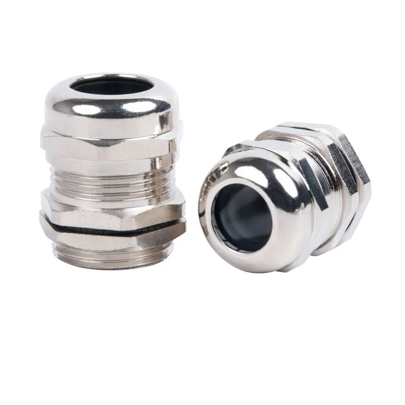 Nickel Brass Metal IP68 Waterproof Cable Glands Connector Wire Glands For 3-44mm Cable High Quality M PG Cable Glands