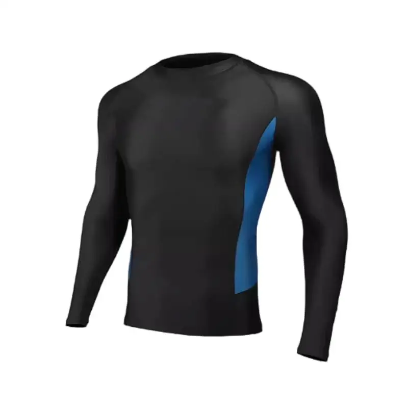 2024 Fashion Men Long Sleeve Two Piece Tight Sport Fitness Rash Guard Upf 50+ Swim Jacket Swimwear Swimsuit