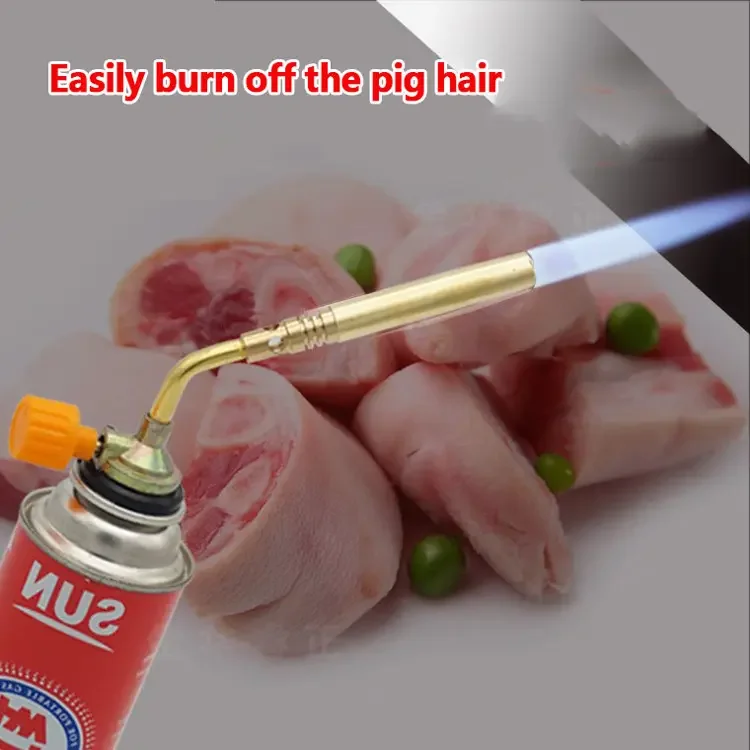 Portable butane brazing outdoor welding torch burned pig hair burner welding flame gun Gas welding torch Fire Flame Gun