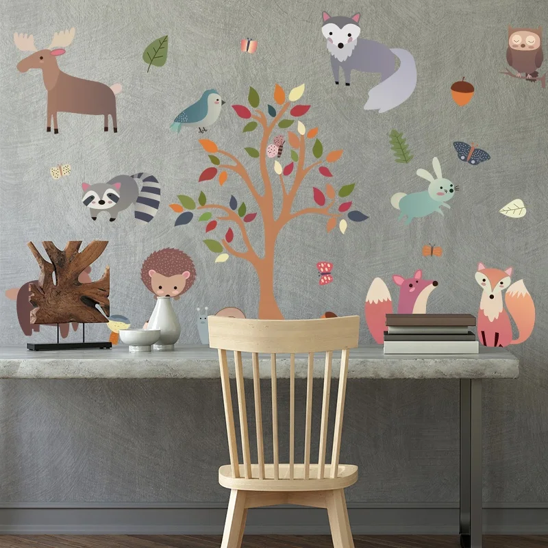 PVC Waterproof Wall Paper Sticker Rolls Customized Cute Cartoon Wall Decal Stickers Eco-friendly Material For Kids Room Decor