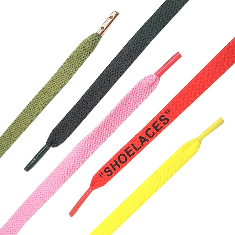 Mingjia Customized Universal Nylon Colour Striped Two Tone Shoelace Flat
