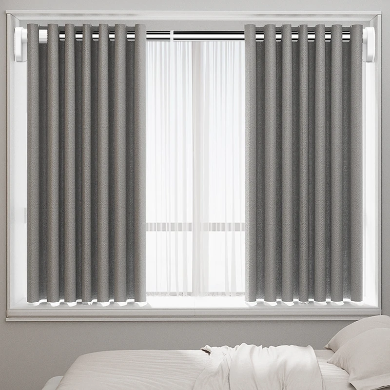 Strong Load Bearing Telescopic Rails Adjustable Shower Curtain Rod for Home Accessories