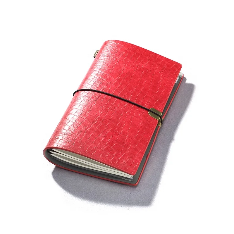 
Elastic rubberband a4 custom planner kraft folder vintage journal a6 pu leather traveler paper inserts travel blank notebooks 