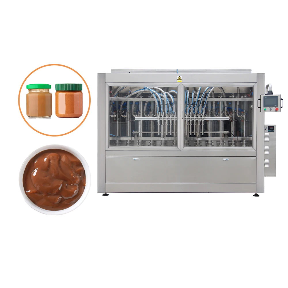 Full Automatic Plc Control Servo Motor Pepper Sauce Sesame Butter Bottling Filling Machine
