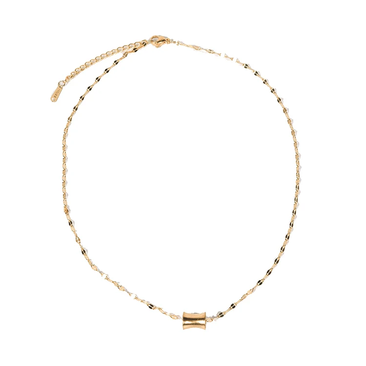 High Quality Custom  Gold Color Stainless Steel Necklace Handmade Friendship Gift