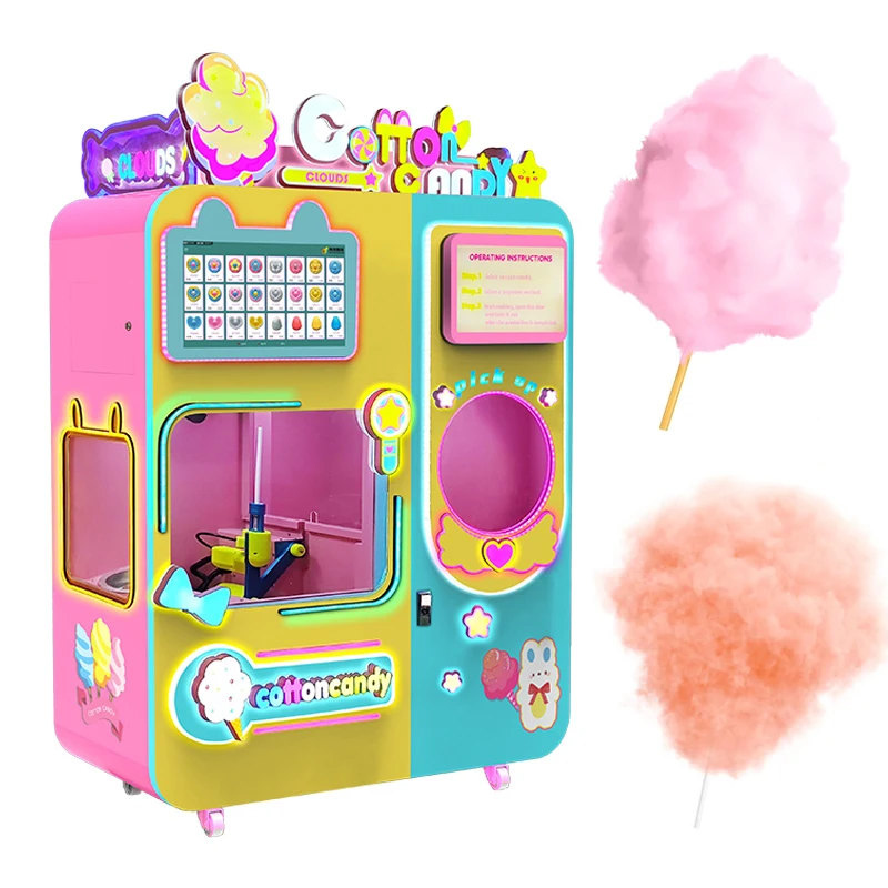 Automatic electric cotton candy maker electric cotton candy machine cover cart sugar candy