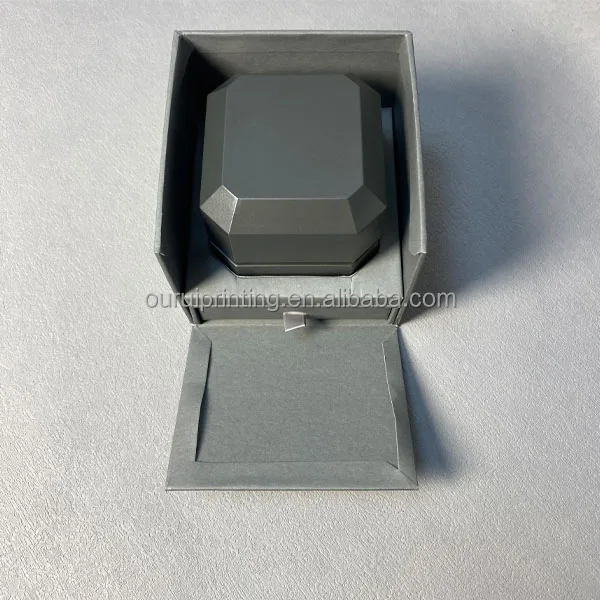 custom logo printed jewelry boxes wholesale led silver silk screen luxury custom ring boxes jewelry box with lights