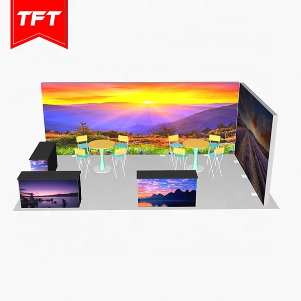 Easy Installation Portable Freestanding Double Sided Backlit Tension Fabric Backdrop Display Banner Stand