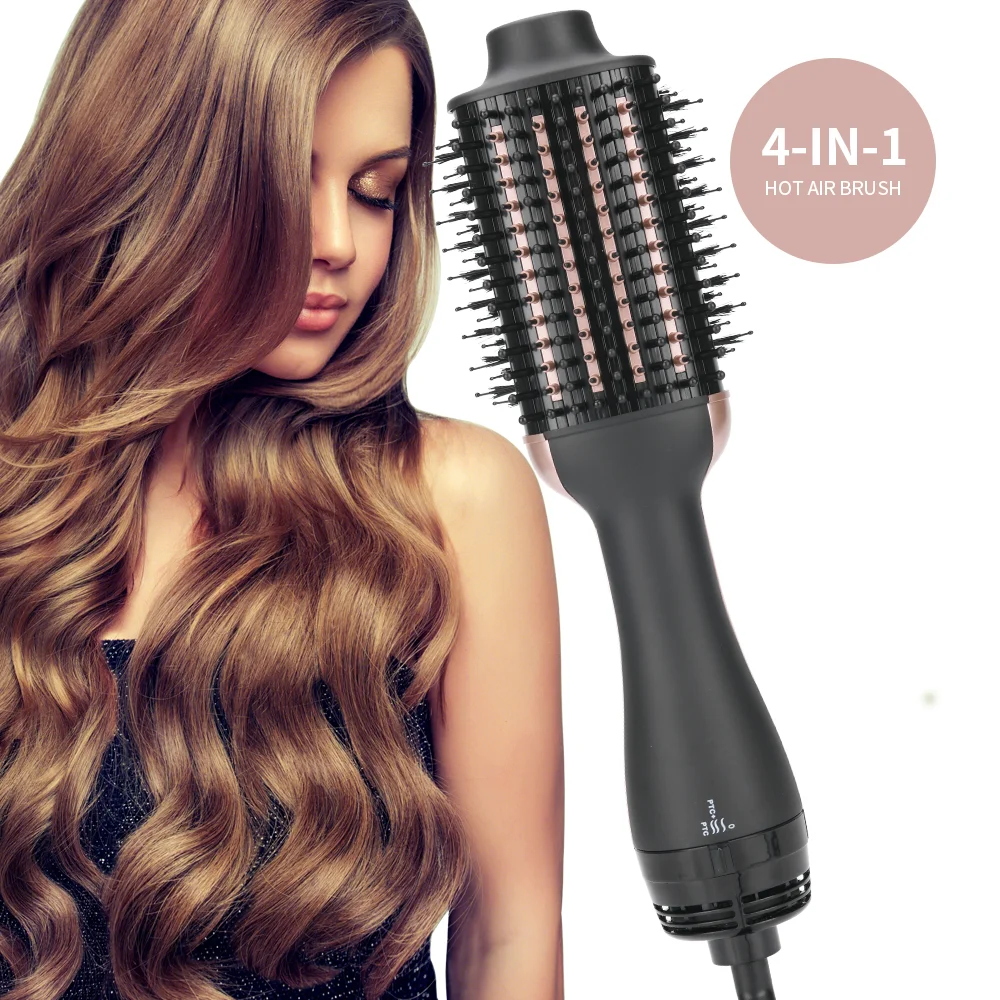 PRITECH OEM Professional One Step Hair Dryer Styler Hot Air Brush 2 Electric Custom Plastic Diffuser Steampod with a Nano Brush