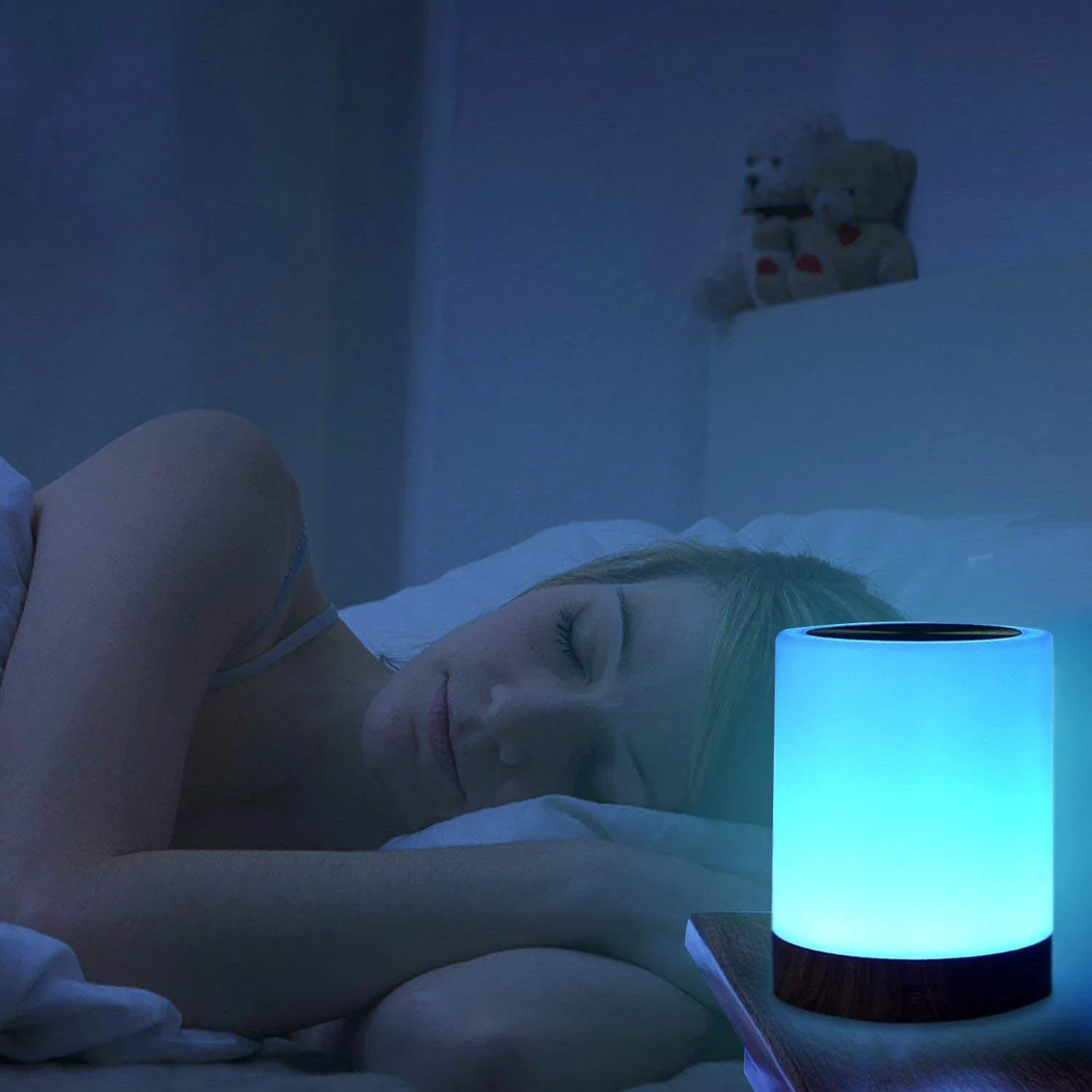 LED Table Touch Lamp USB Rechargeable RGB Color Changing Bedroom Desk Bedside Music Sync Dimmable LED Night Lights Lamps