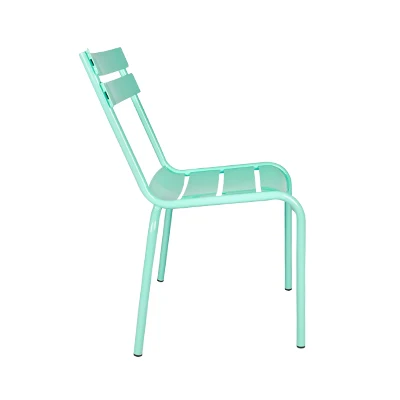 Modern metal and aluminium outdoor restaurant chair and garden table chair