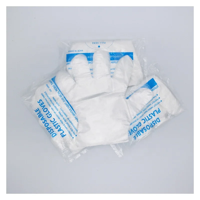 China High Quality 100pcs easy work polyethylene disposable glove powder free for Barber Beauty Salon