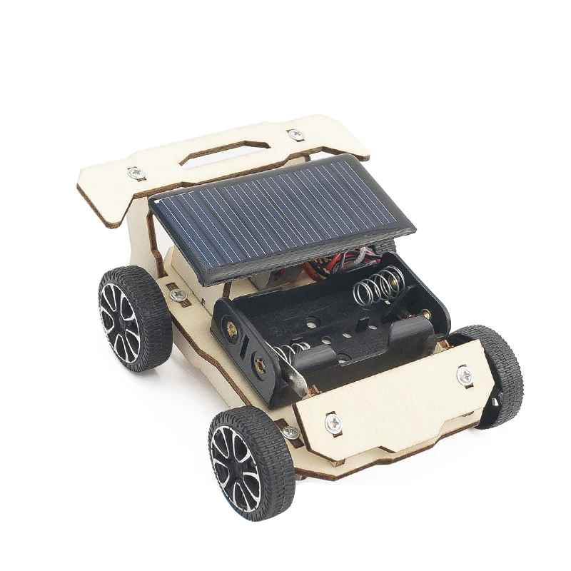 STEM Toys Educational Wood Puzzle Set Assembly Montessori Wooden Science Solar Car
