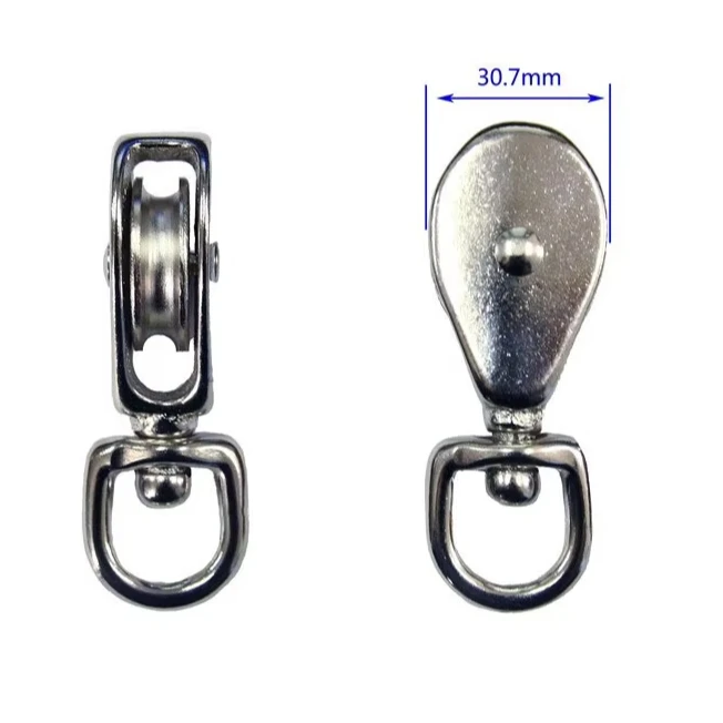 30mm Cast Iron Wire Rope Rolling Pulley with Single or Double Sheave