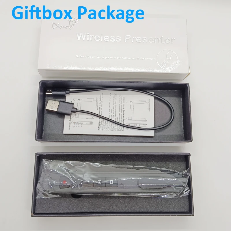 Volume Control Wireless Laser Presenter USB Flip Rechargeable Battery Laser Pointer Presenter PPT Power Pointer Clicker Page