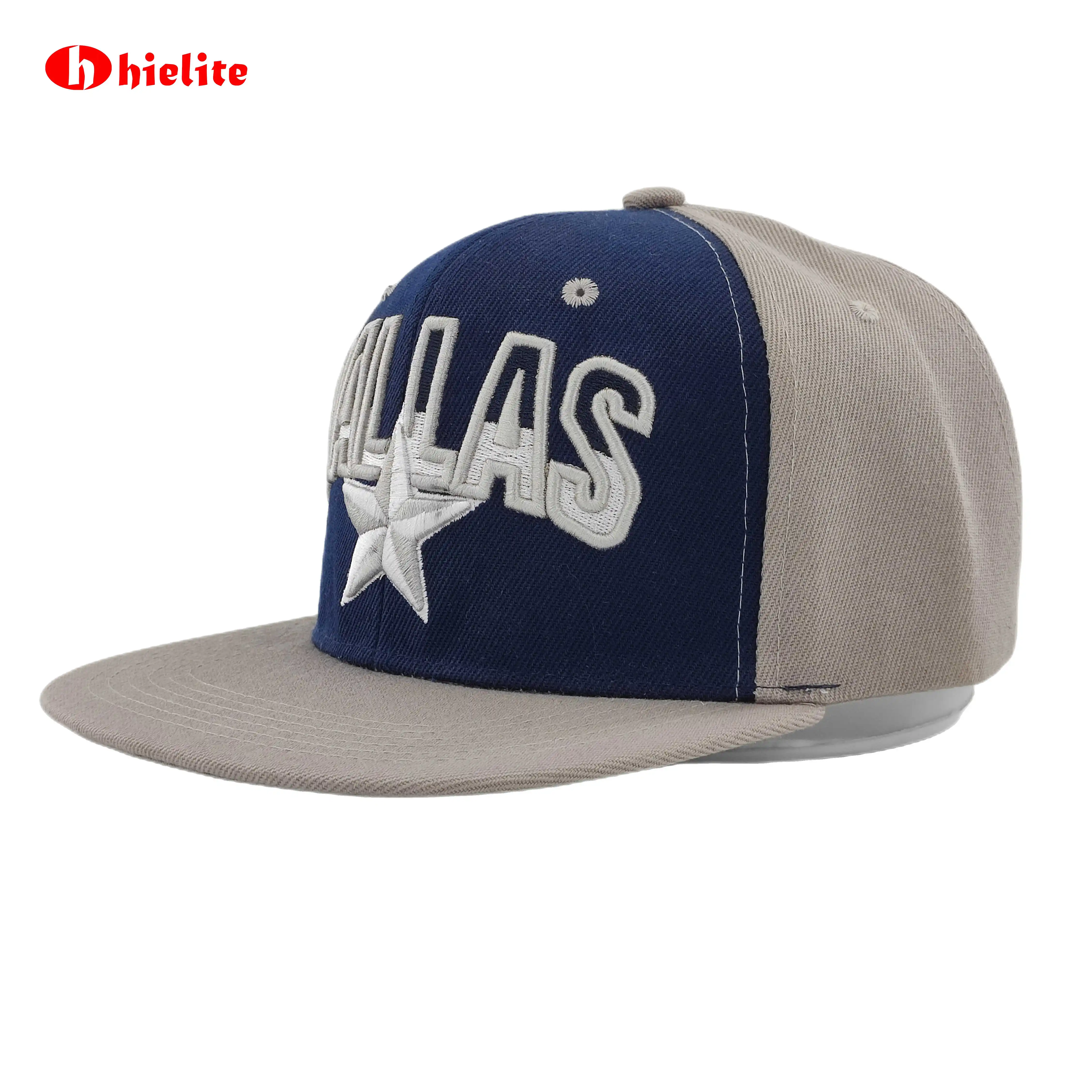 Premium Quality Outdoor Snapback Cap  Two-Color Blue Gray with Five-Pointed Star Embroidery  Lower Priced Rappers Hip Hop Fans