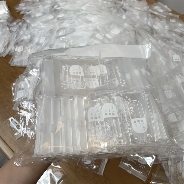 Durable multifunction storage pvc eva zip printed plastic zipper bag custom small transparent pouch packaging for pill
