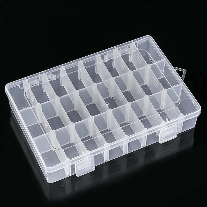 Low Price Wholesale Transparent  Plastic 24 Compartment Small Organiser Storage Box