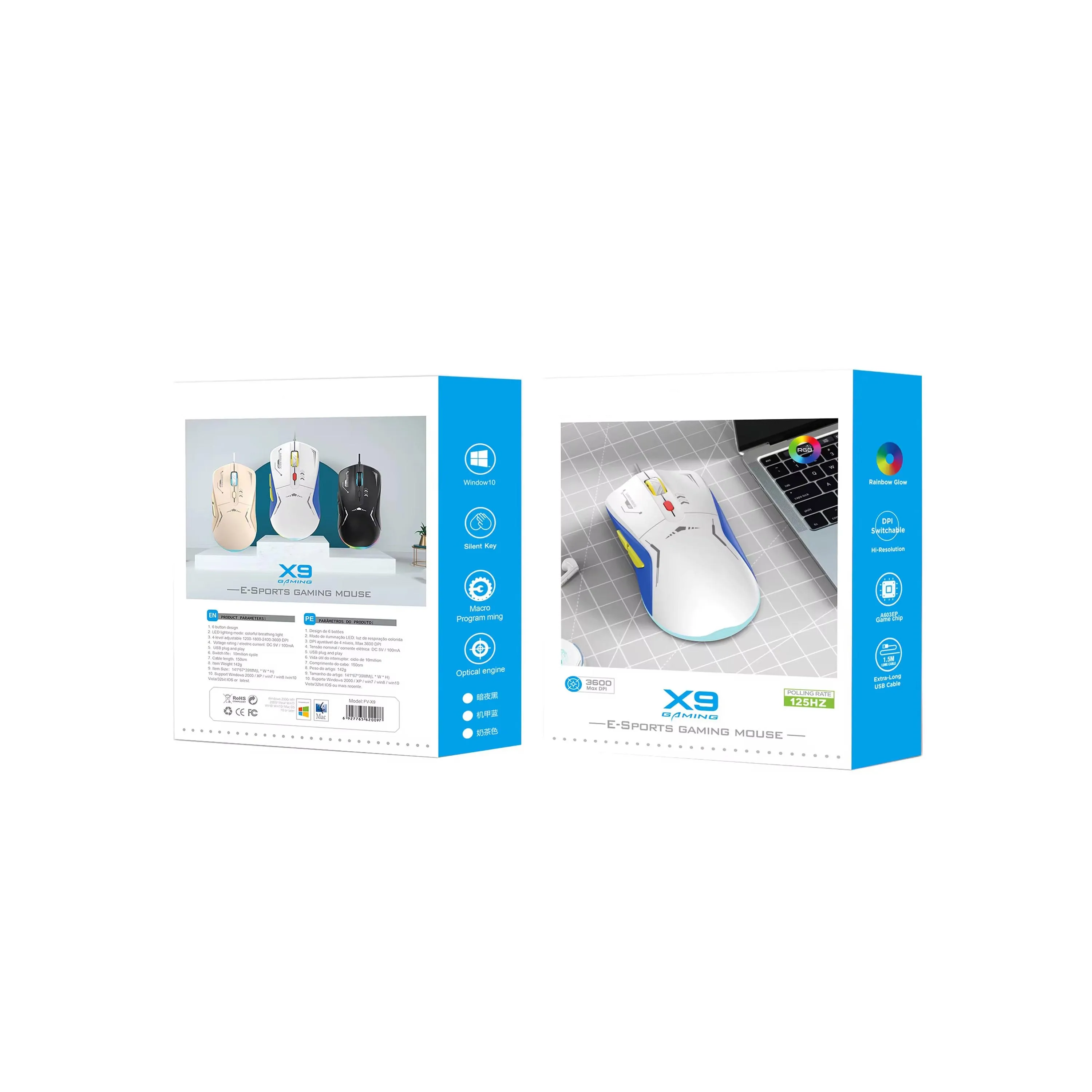 RGB Gaming Mouse Backlight Ergonomics USB Wired Gamer Mouse Flank Cable Optical Mice Gaming RGB Mouse