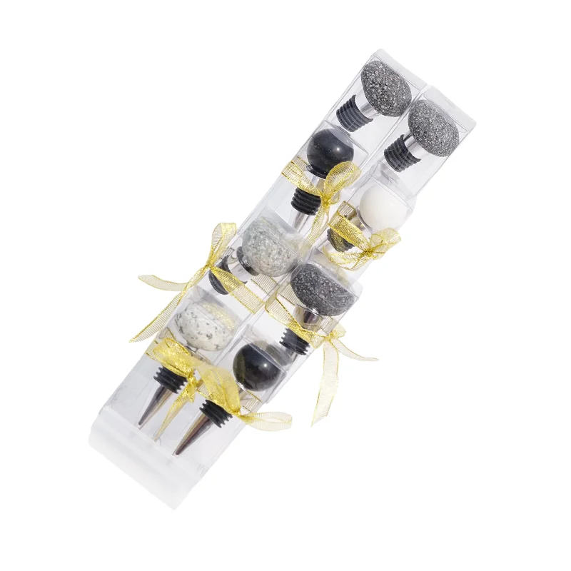 Natural Stone Marble Pebble Kitchen Bar Accessory Fresh Keeping Alcohol Champagne Stopper Red Wine Bottle Stoppers