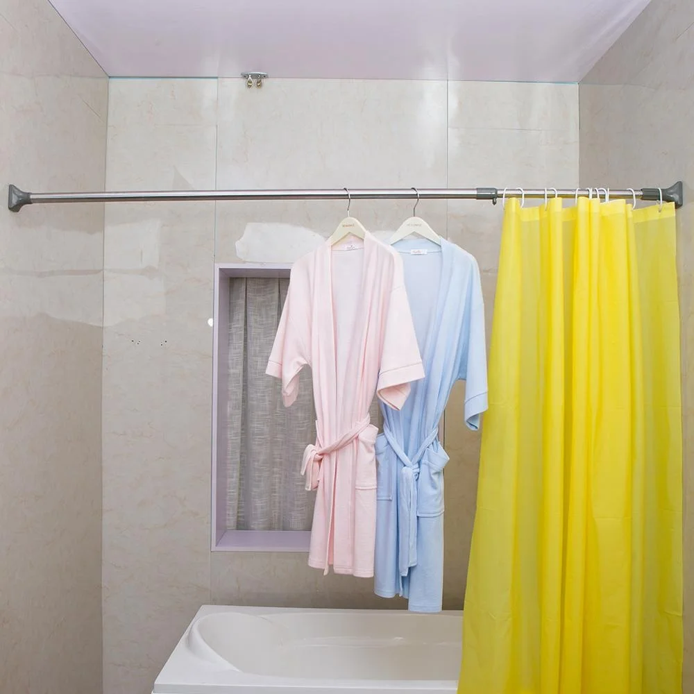 BAOYOUNI Stainless Steel Bathroom Extension Rod Shower Curtain Rods Hanging Rails 123-210cm
