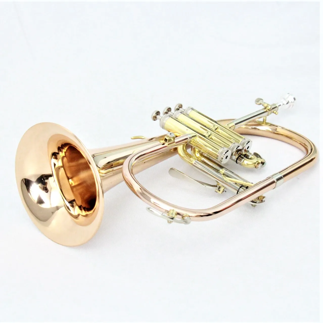 Top grade brass instruments rose gold flugelhorn good price brass flugel horn