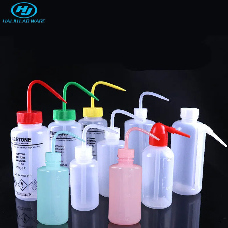 HAIJU LAB LDPE Plastic Squeeze Wash Bottle Chemical Water Rinse Squirt Bottle For Tattoo Eyelash Cleaning Lash Bath Bottle