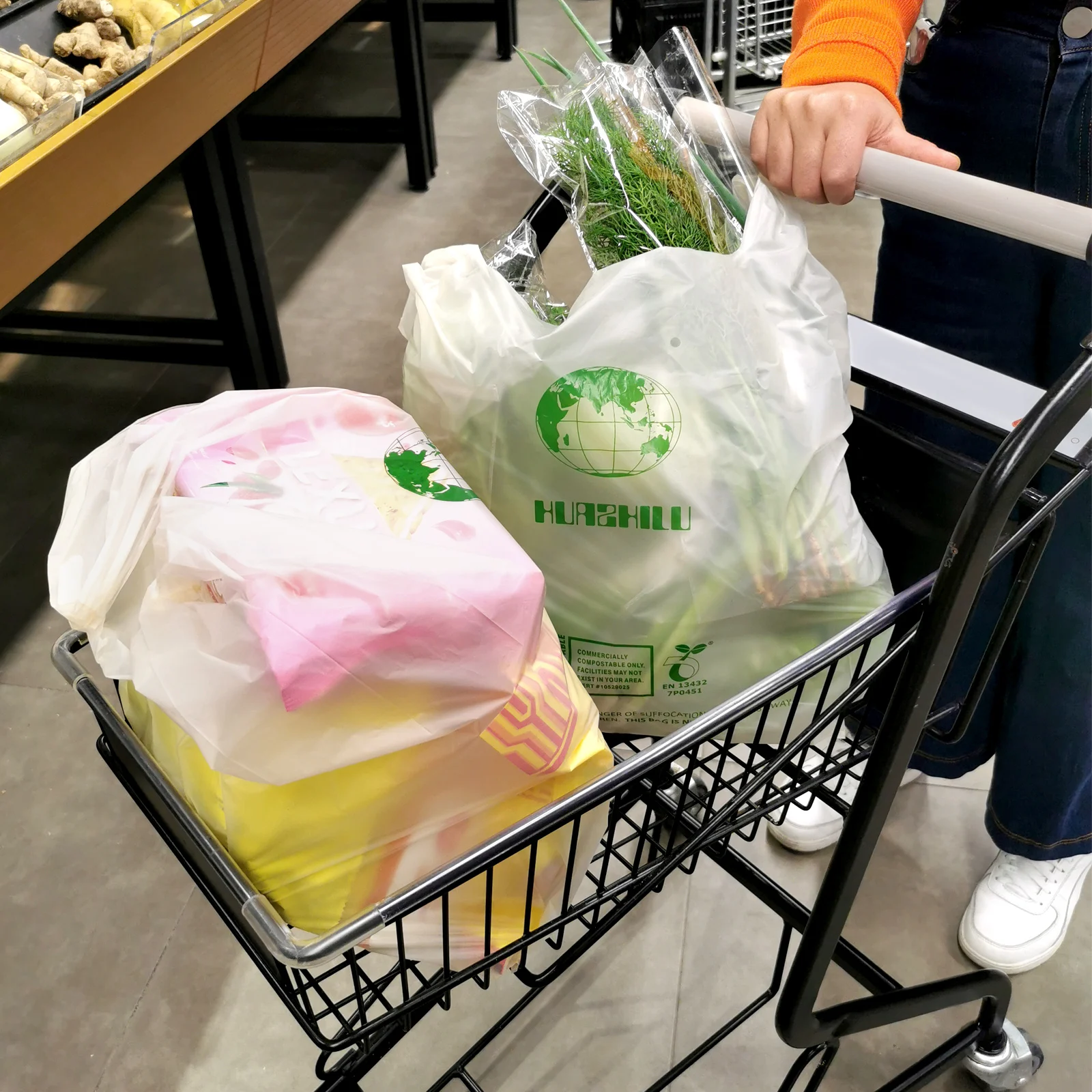 Professional Manufacturer European Standard 100% Compostable Biodegradable Plastic Carry Bags