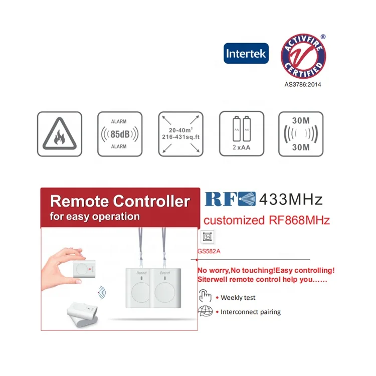 Производство INTERTEK, одобрено, беспроводной соединенный детектор дыма