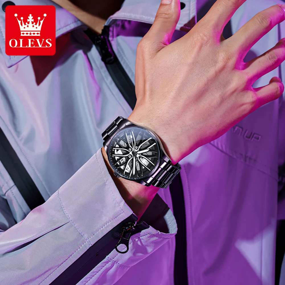 OLEVS 9937 High Quality  Quartz Watch Luxury Popular New Style Waterproof Leather Band Watches Ladies men Quartz Wristwatches