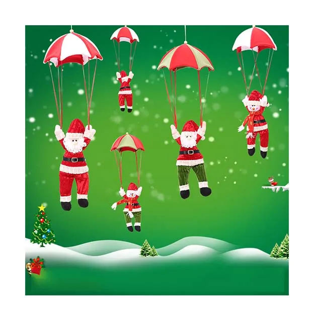 Куклы Санта-парашют, рождественские украшения для дома, рождественские подарки для детей, Рождественский кулон в виде снеговика