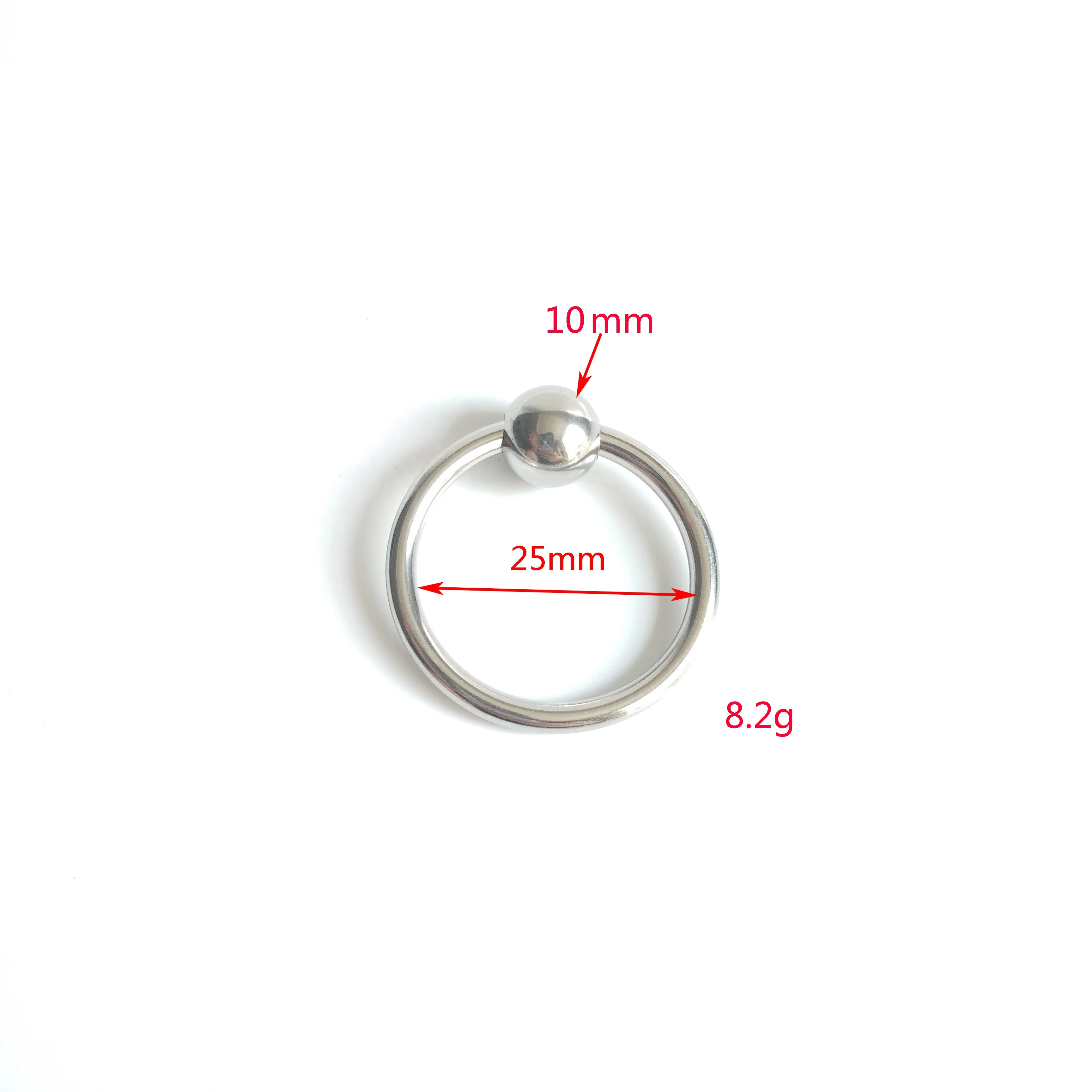 Adult sex products SM Stainless steel metal single bead lock seminal ring, penis ring, locking essence masturbation ring